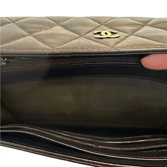 Chanel Black Quilted Leather Wallet